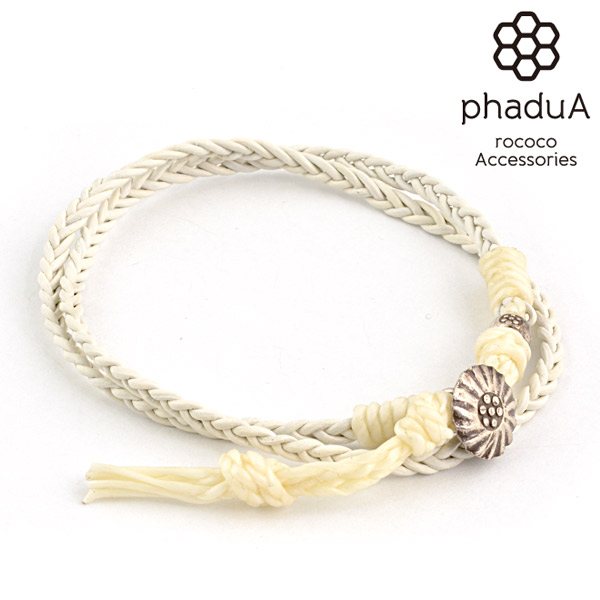 PHADUA / Pulsera trenzada de 2 vueltas de cuero de 1 mm