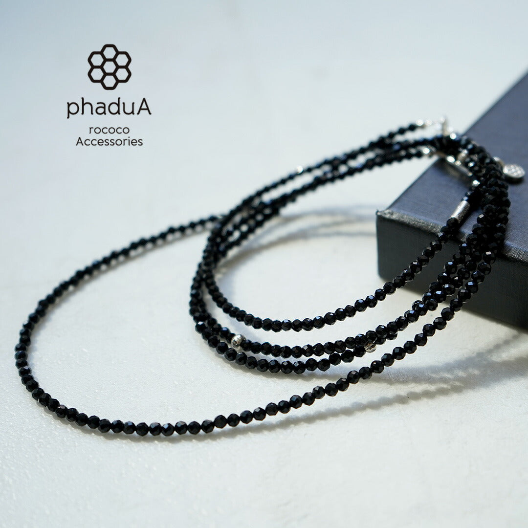 phaduA / Onyx 3mm Cut Beads Necklace