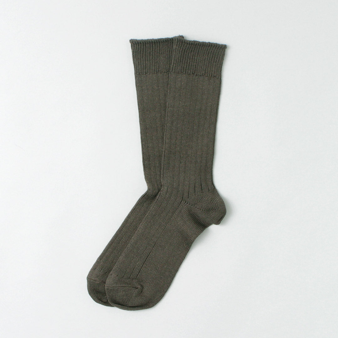 ROTOTO/R1461 Calcetines Canalé Algodón Lino