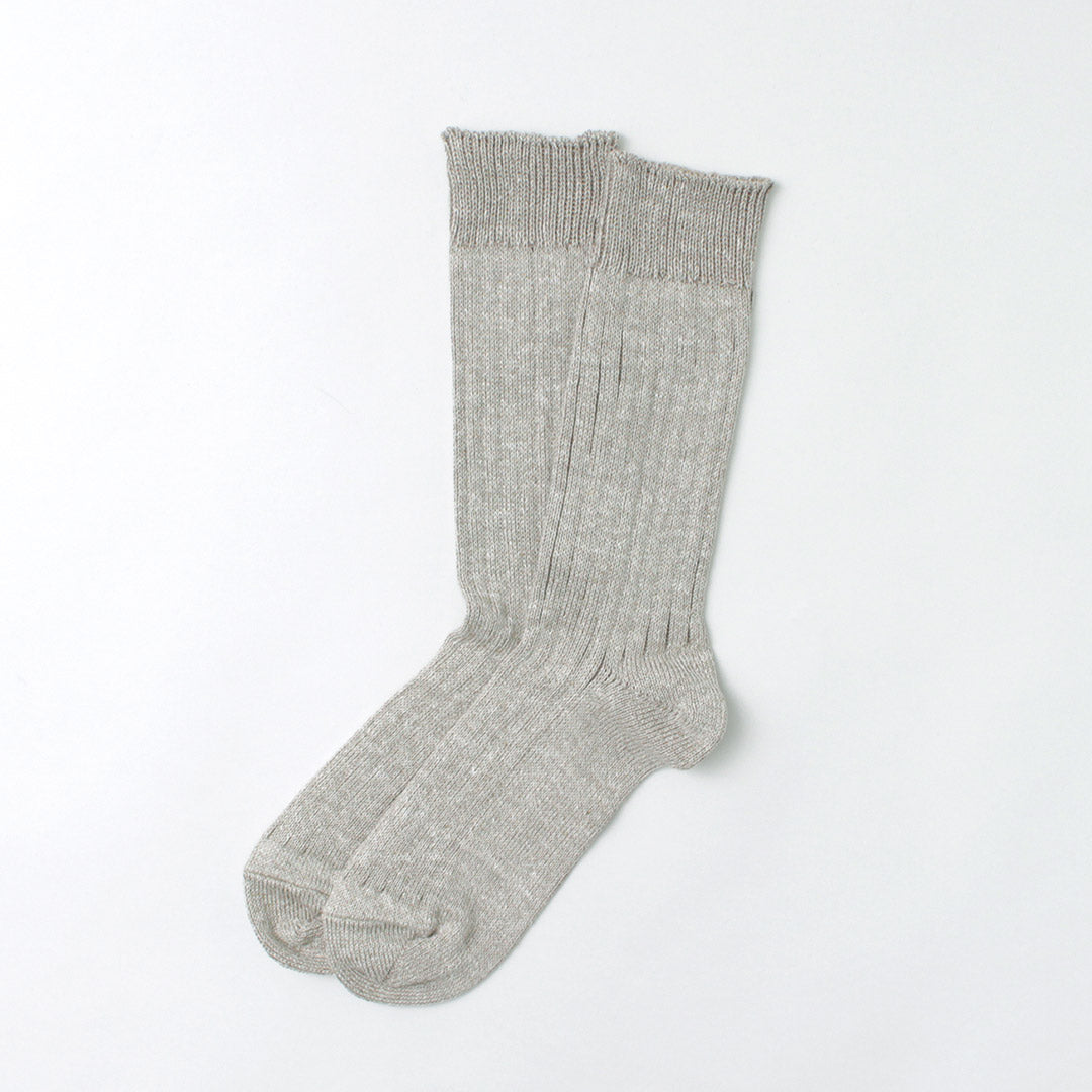 ROTOTO/R1461 Calcetines Canalé Algodón Lino