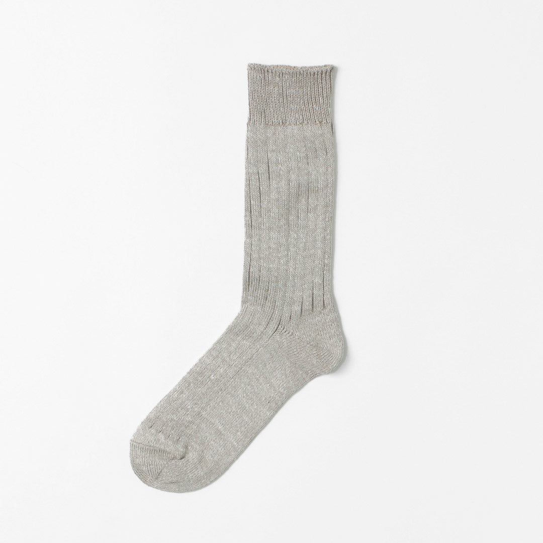 ROTOTO/R1461 Calcetines Canalé Algodón Lino