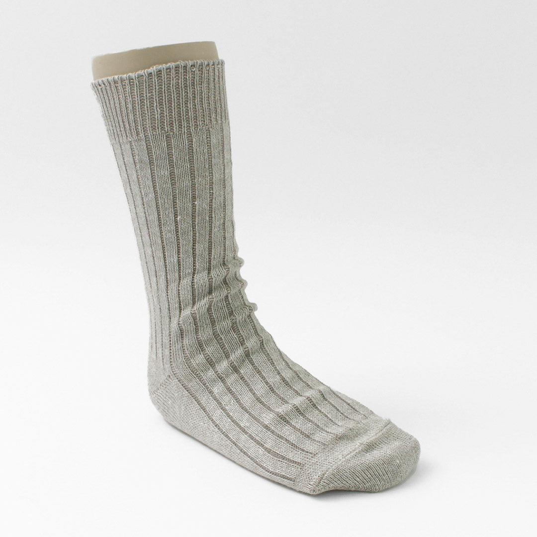 ROTOTO/R1461 Calcetines Canalé Algodón Lino