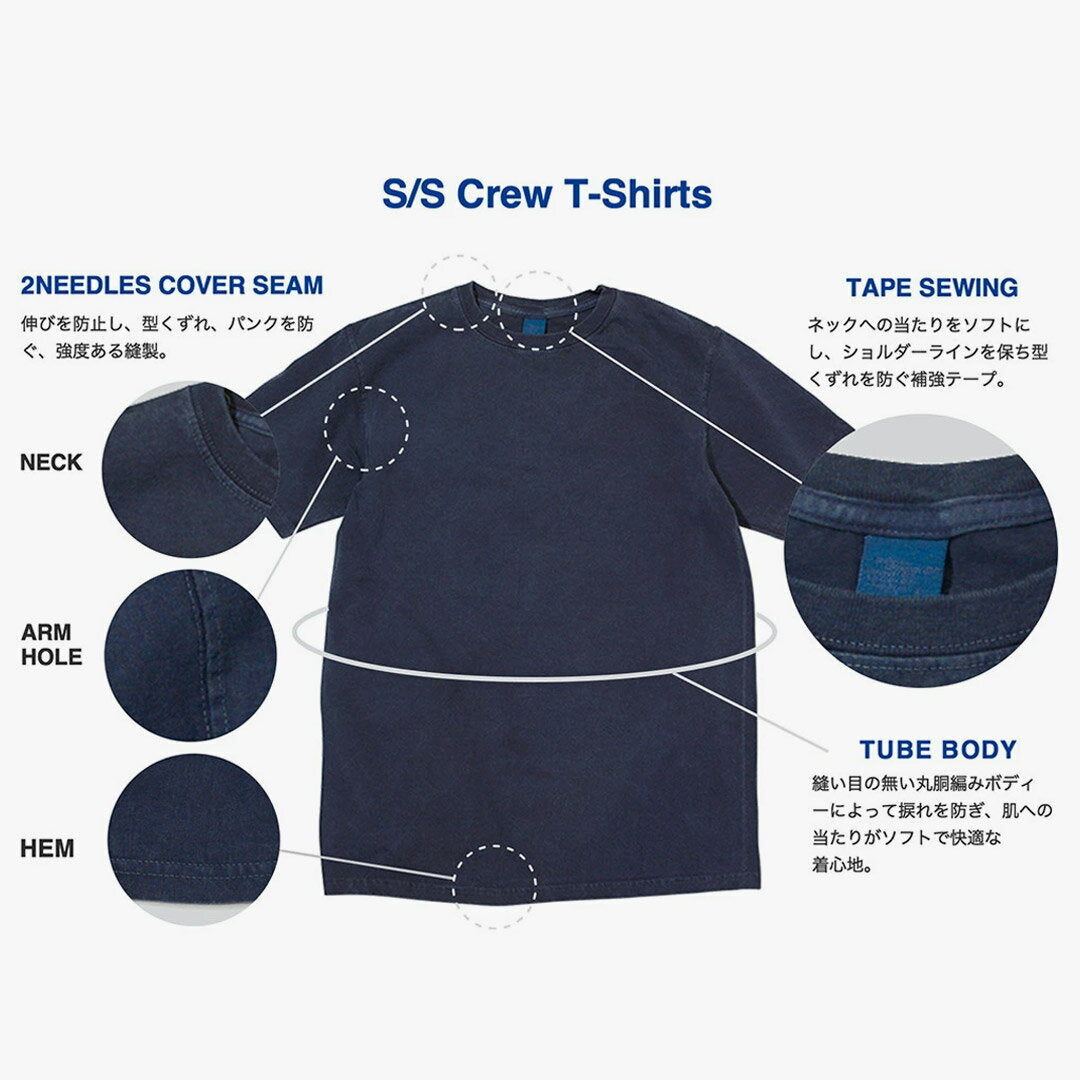 GOOD ON / Short-Sleeve Henley Neck T-Shirt