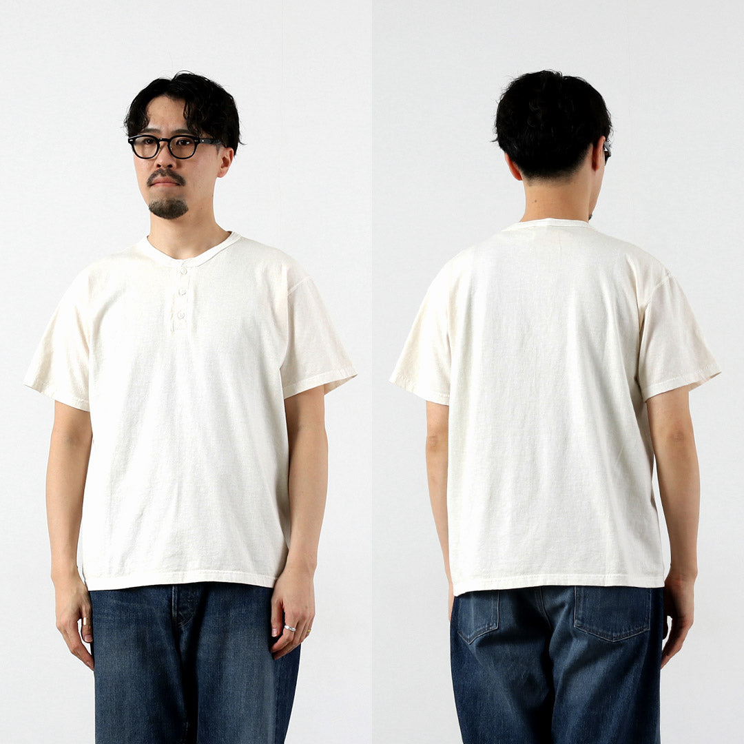 GOOD ON / Short-Sleeve Henley Neck T-Shirt