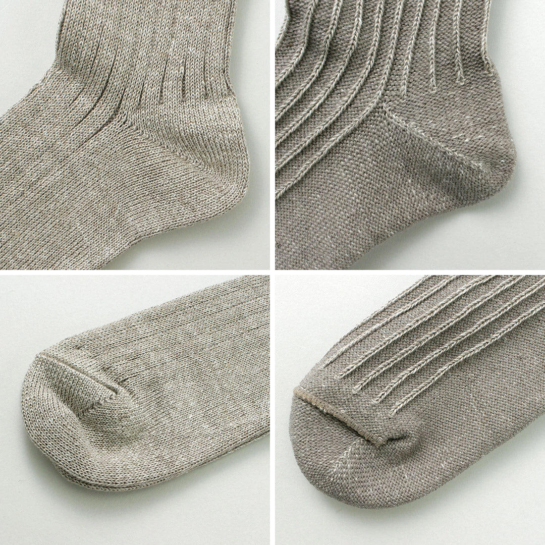 ROTOTO / Chaussettes côtelées en lin et coton