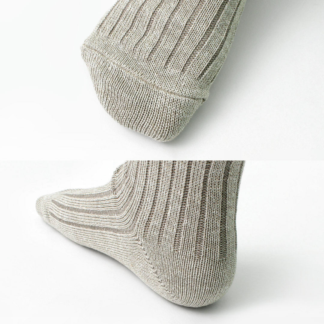 ROTOTO / Chaussettes côtelées en lin et coton