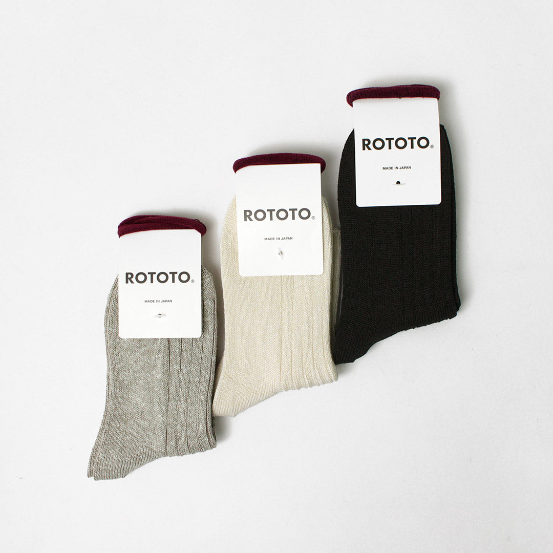 ROTOTO / Chaussettes côtelées en lin et coton