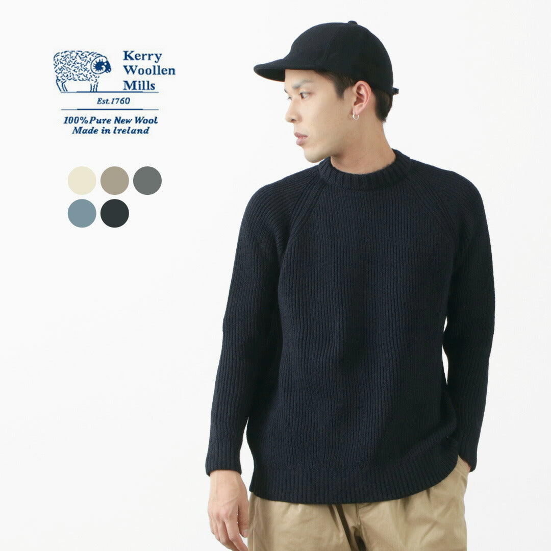 KERRY WOOLEN MILLS / 7G 1PLY tricot côtelé à col rond