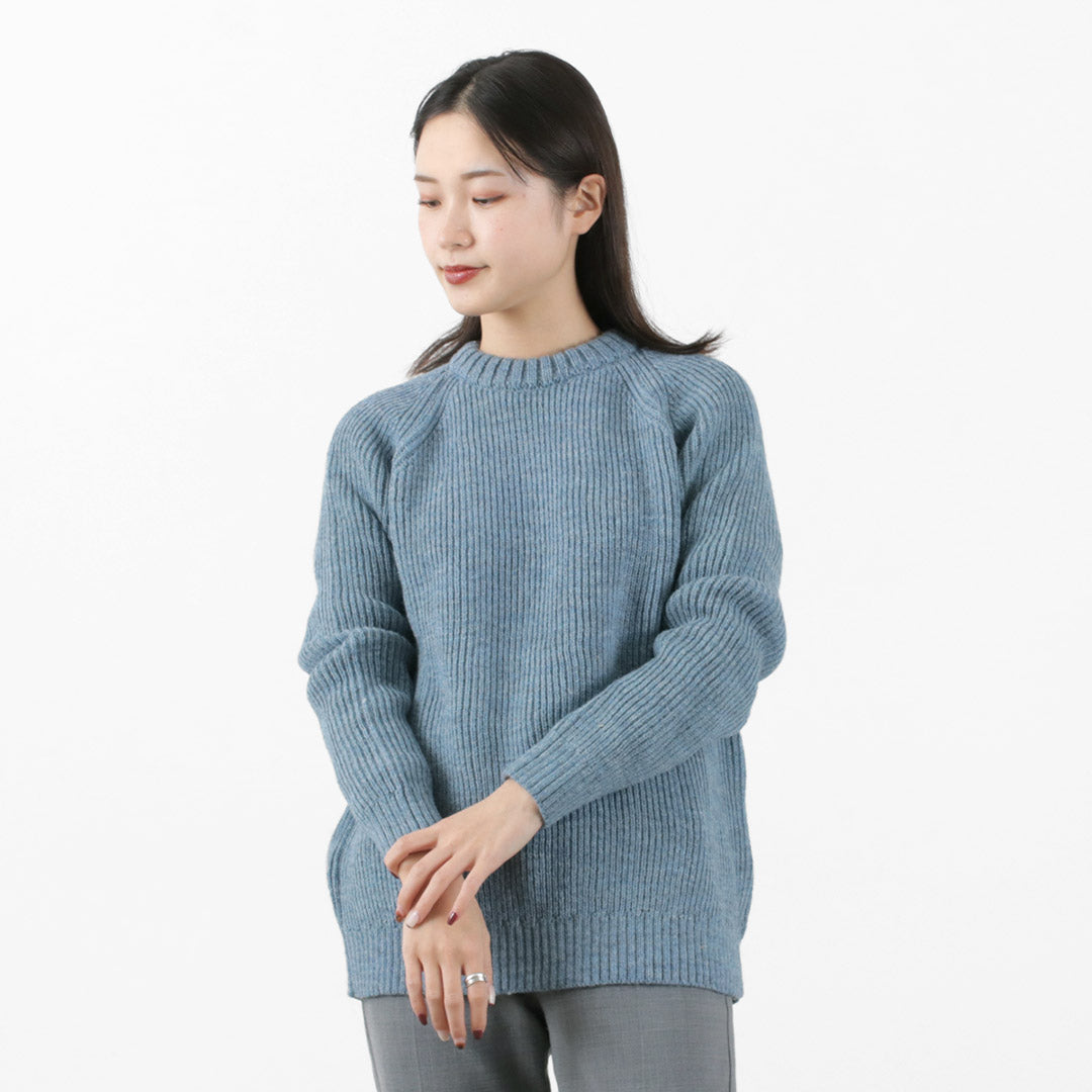 KERRY WOOLEN MILLS / 7G 1PLY tricot côtelé à col rond