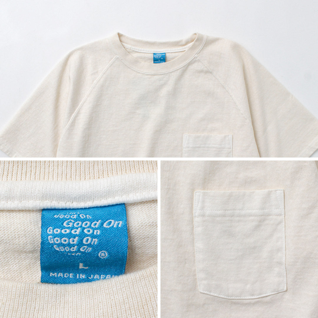 GOOD ON / Camiseta raglán de manga corta con bolsillo pesado