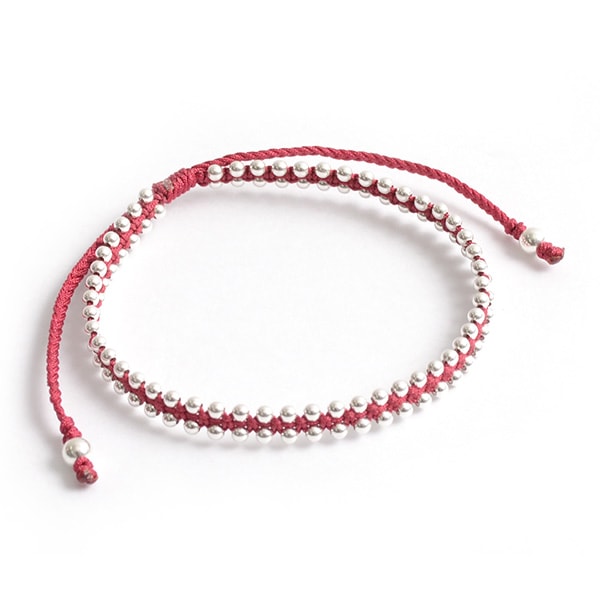 Chalisa T .. / Peots de bolas de plata brazalete dúo