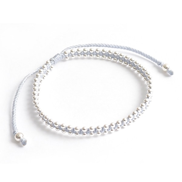 Chalisa T .. / Peots de bolas de plata brazalete dúo