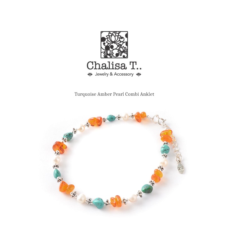 Chalisa t .. / turquoise ambre perle combi combi chevillet