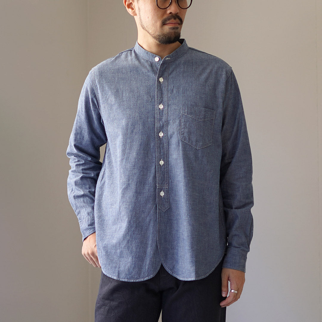 FOB FACTORY / F3428 镶边青年布立领衬衫