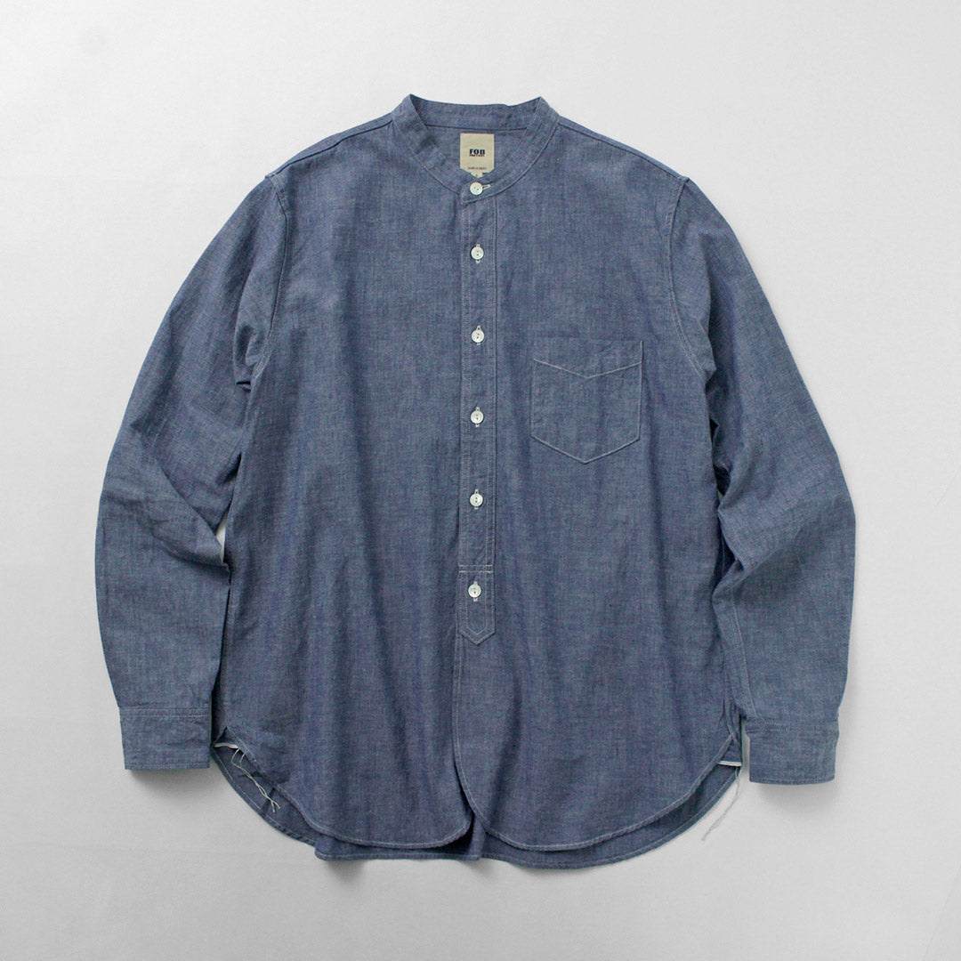FOB FACTORY / F3428 镶边青年布立领衬衫