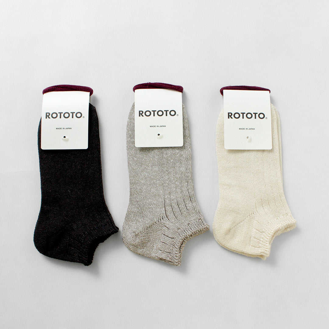 ROTOTO / 亚麻棉罗纹短袜