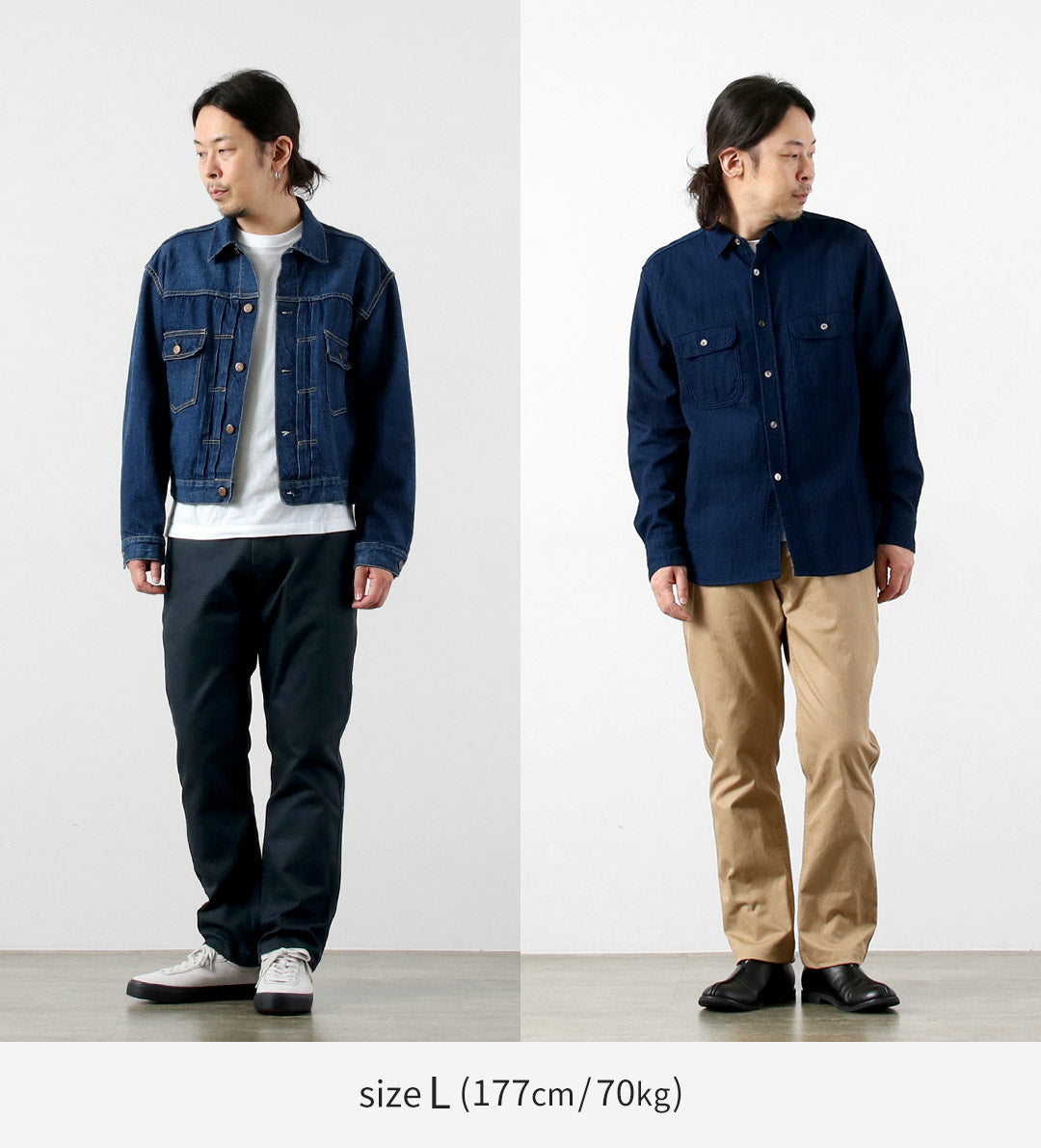 JAPON BLEU JEANS / RJB1610 40/3 Pantalon chino vintage large et effilé en sergé à nombre élevé