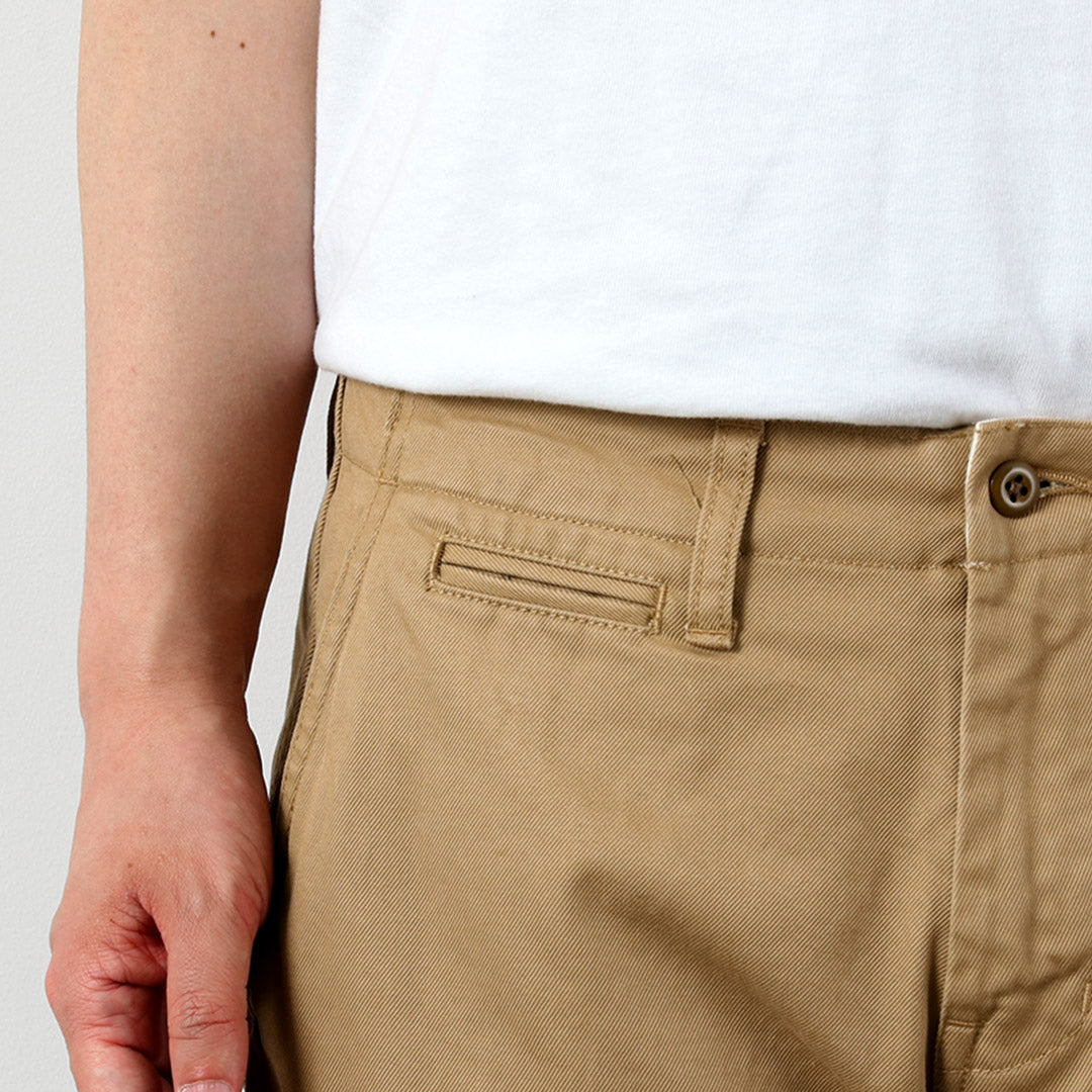 JAPON BLEU JEANS / RJB1610 40/3 Pantalon chino vintage large et effilé en sergé à nombre élevé