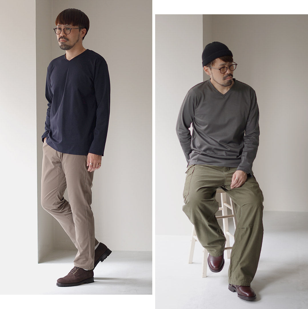 RE MADE IN TOKYO JAPAN / 東京製造 V 領長袖連衣裙 T 卹