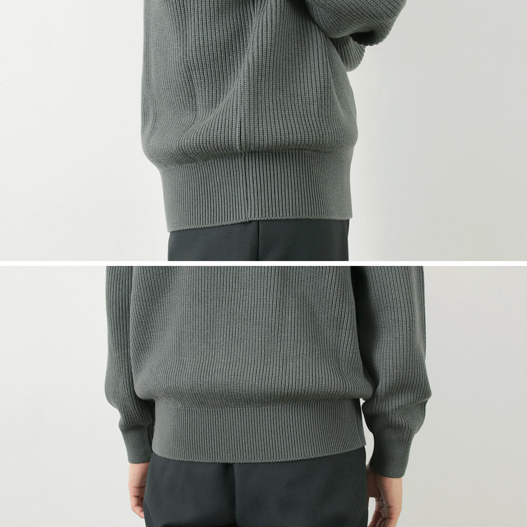 YONETOMI NEW BASIC / Extra Fine Wool Ribbed Knit Pullover
