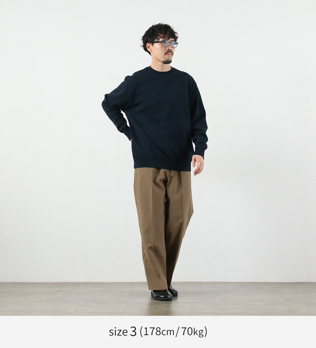 YONETOMI NEW BASIC / 波浪棉针织套头衫 型号 2025