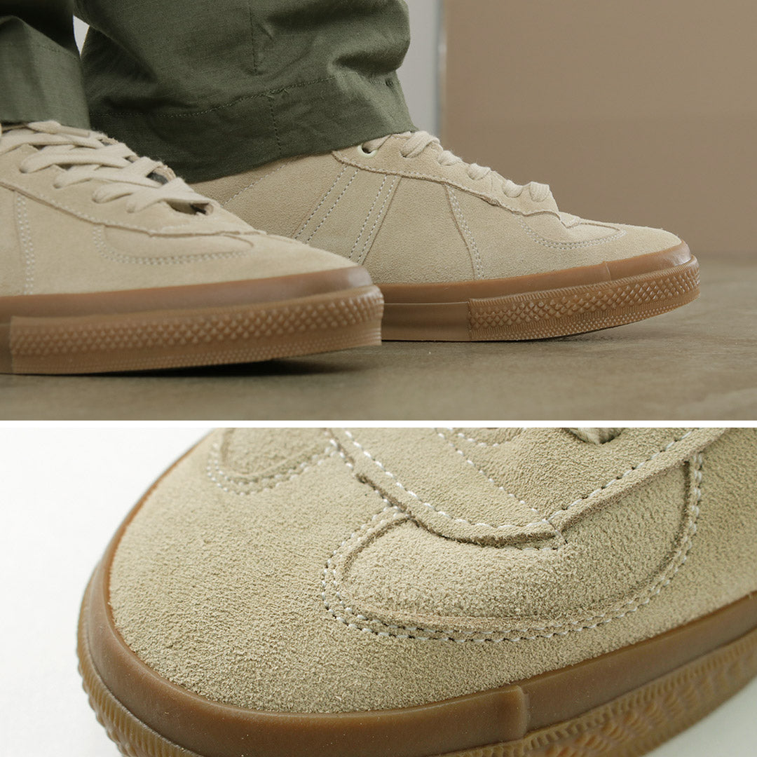REPRODUCTION DE TROUVÉ / Baskets militaires allemandes en cuir rétractable à moitié coupé