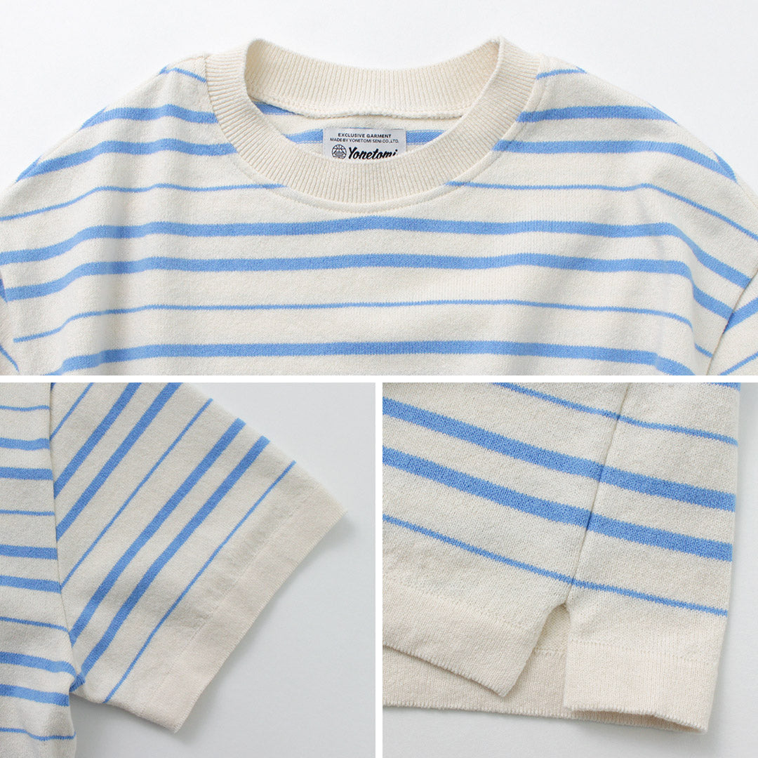 YONETOMI NEW BASIC / Light Wave Cotton Knitted Pullover T-shirt