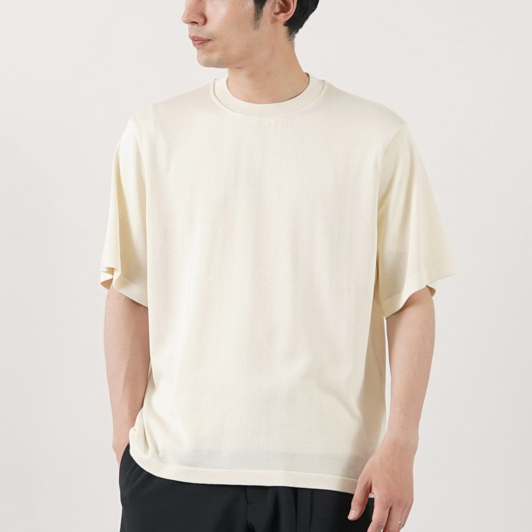YONETOMI NEW BASIC / 厚重真丝针织 T 恤