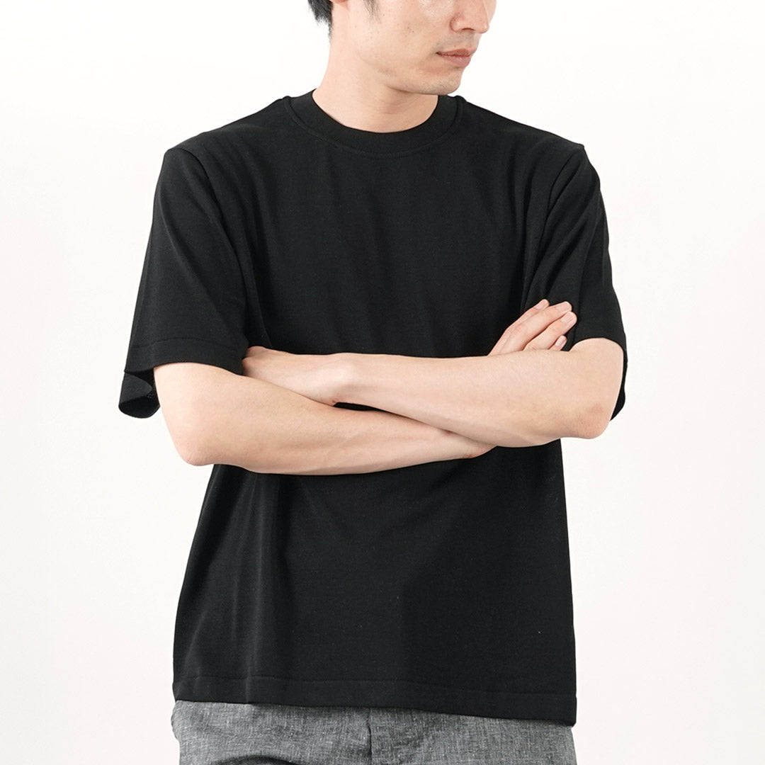 YONETOMI NEW BASIC / 厚重真丝针织 T 恤
