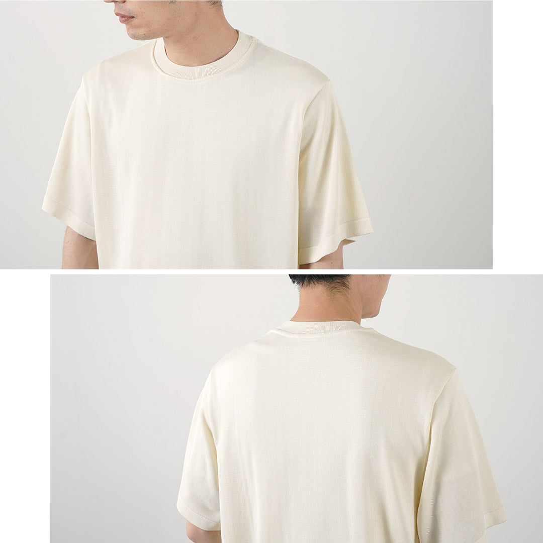 YONETOMI NEW BASIC / 厚重真丝针织 T 恤