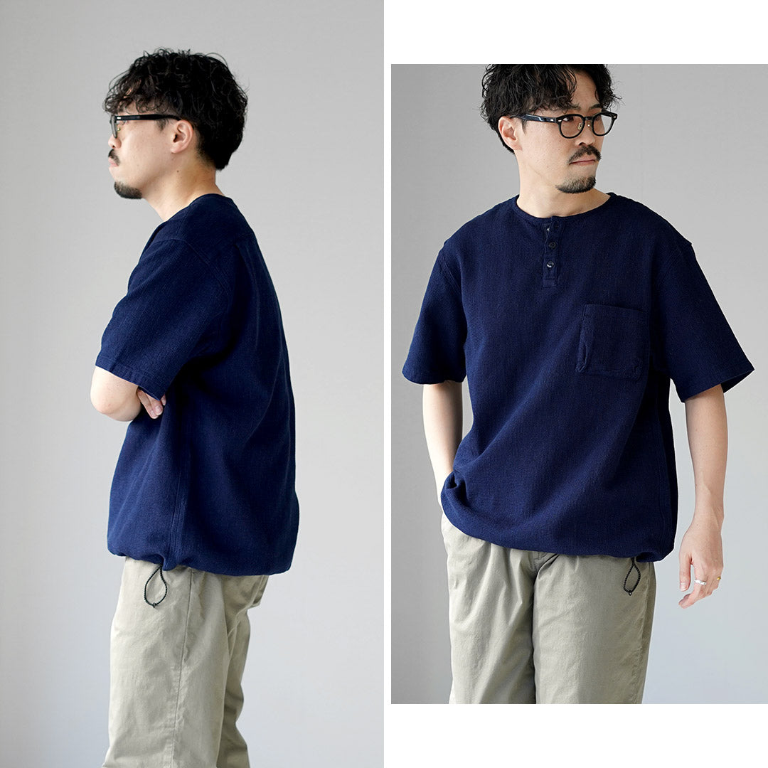 FOB FACTORY / F3493 靛藍華夫格 T 卹