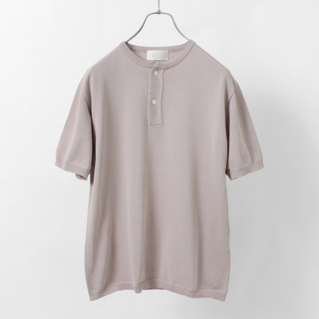 Soglia / algodón ajustado sin costuras Henry Henry Knit Tee