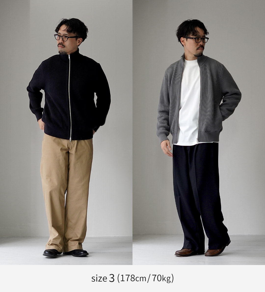 YONETOMI NEW BASIC / 엑스트라 파인 울 리브 니트 블루종
