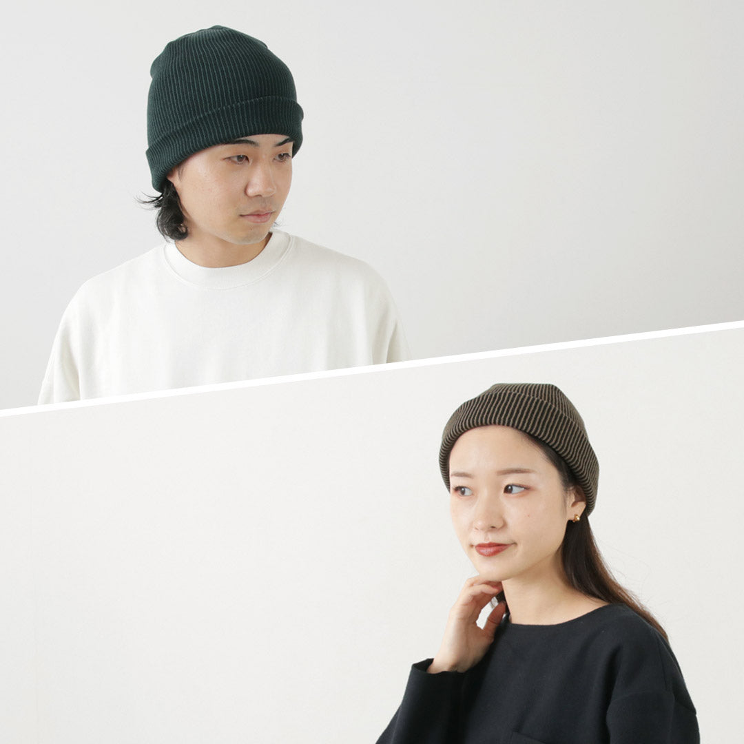 ROTOTO / 超柔软 2 向条纹毛线帽