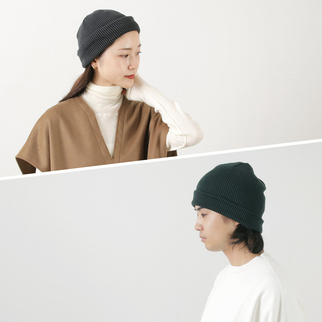 ROTOTO / 超柔软 2 向条纹毛线帽