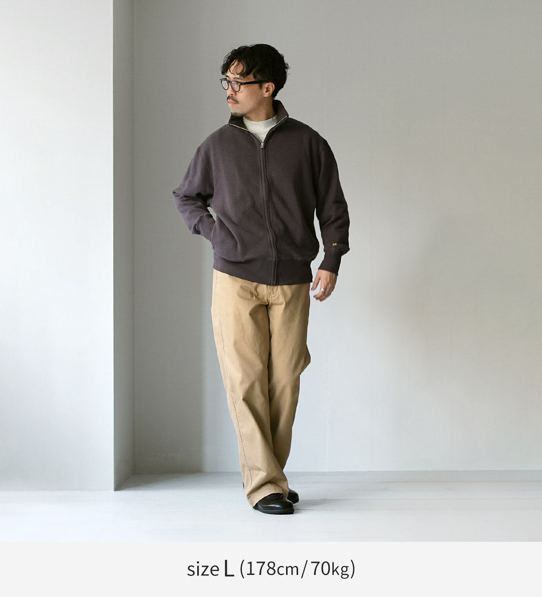 GOHEMP / Sudadera con cremallera elevada