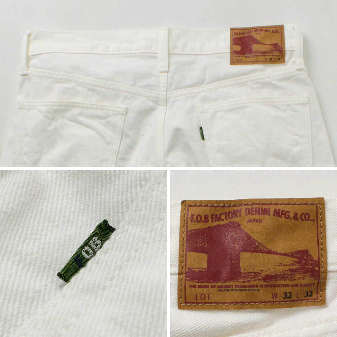 FOB FACTORY / F1153 60 Pantalon en denim blanc sergé