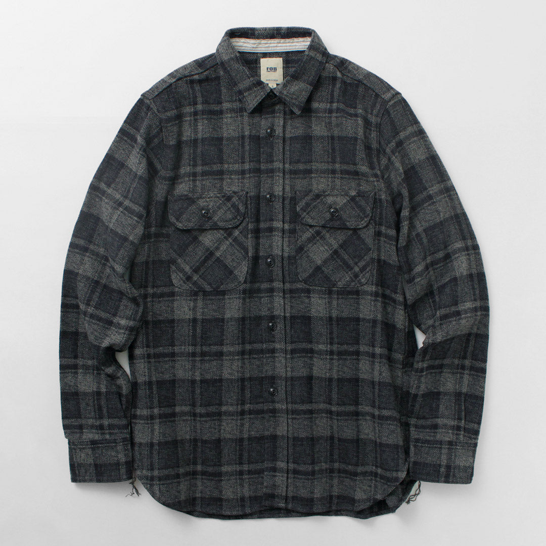 FOB FACTORY / F3497 Camisa de trabajo de franela a cuadros