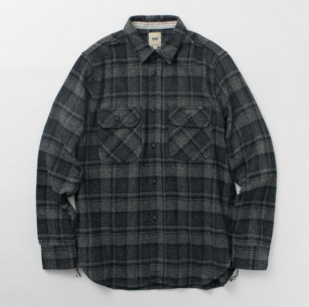 FOB FACTORY / F3497 Camisa de trabajo de franela a cuadros