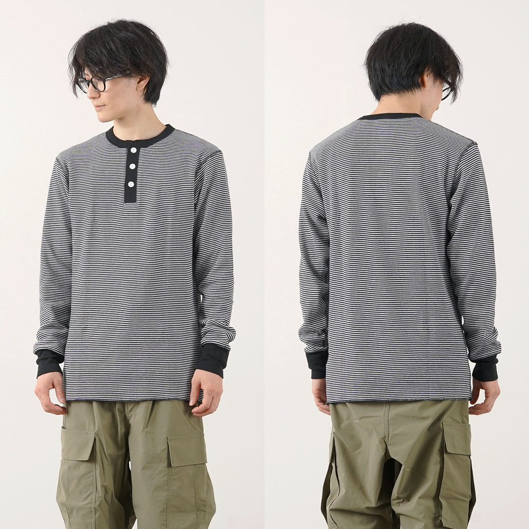 Health Knit / Basic Waffle Henley Neck長袖