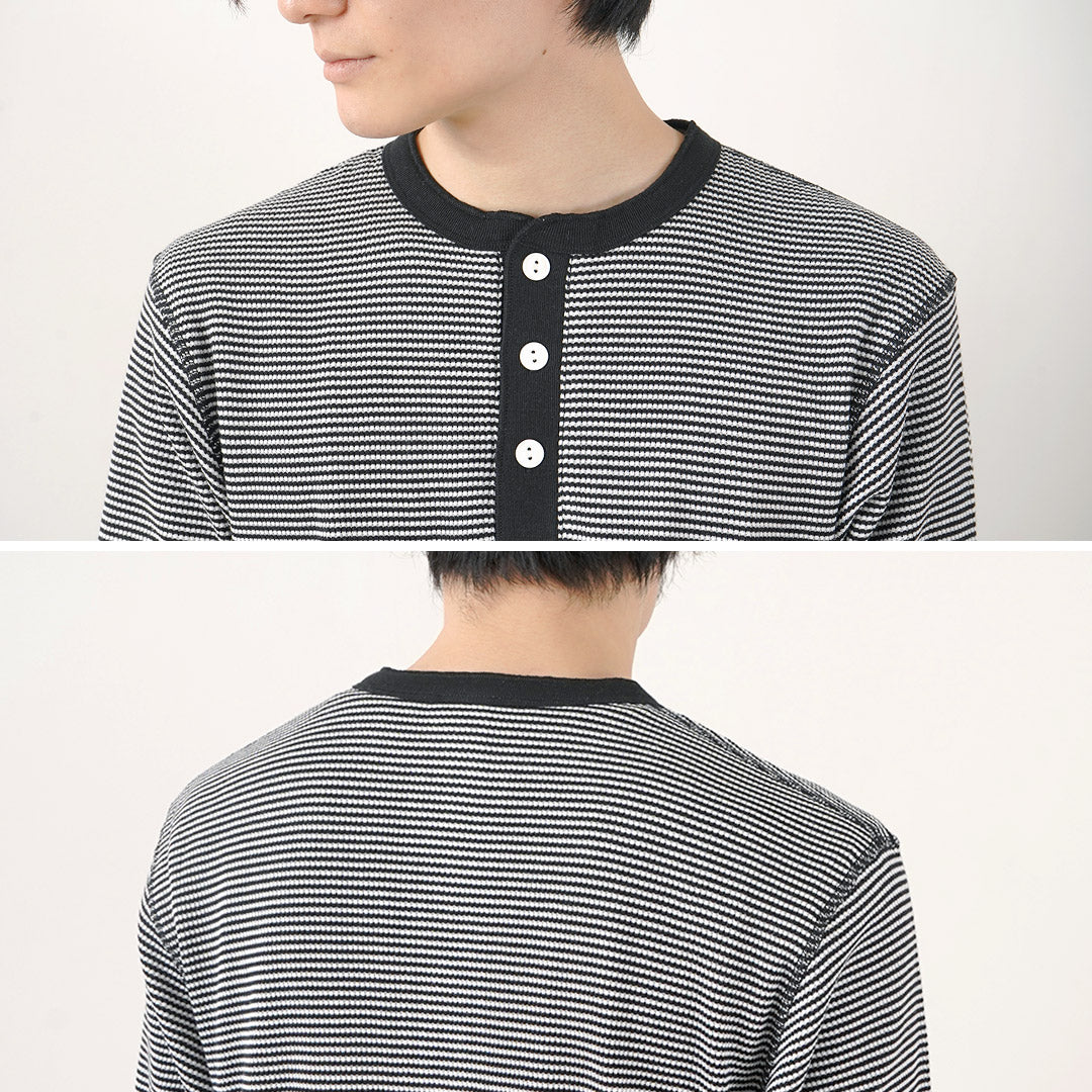 Health Knit / Basic Waffle Henley Neck長袖