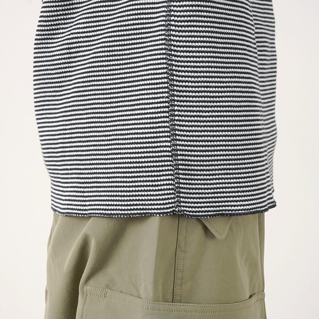 Health Knit / Basic Waffle Henley Neck長袖
