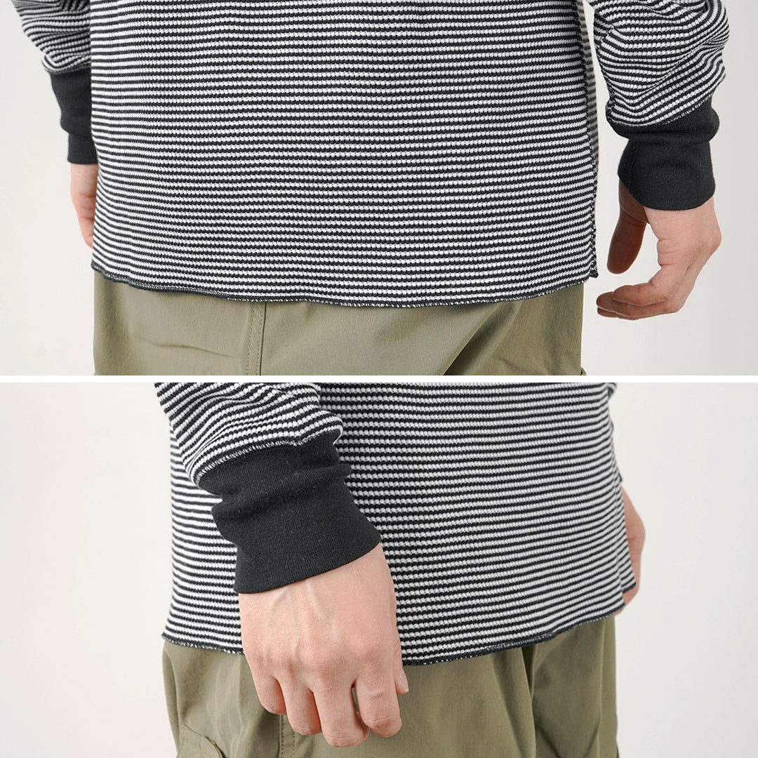 Health Knit / Basic Waffle Henley Neck長袖