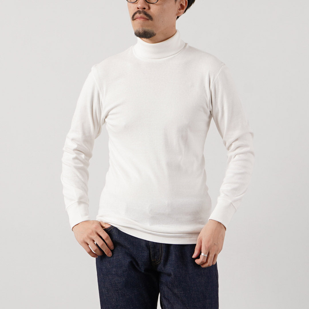 FILMELANGE / ROY Camiseta de manga larga con cuello alto y canalé de algodón orgánico