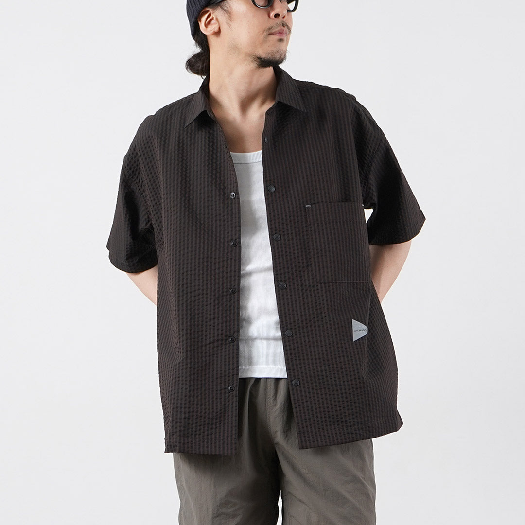 Y vagabundo / seca suave seersucker camisa de manga corta