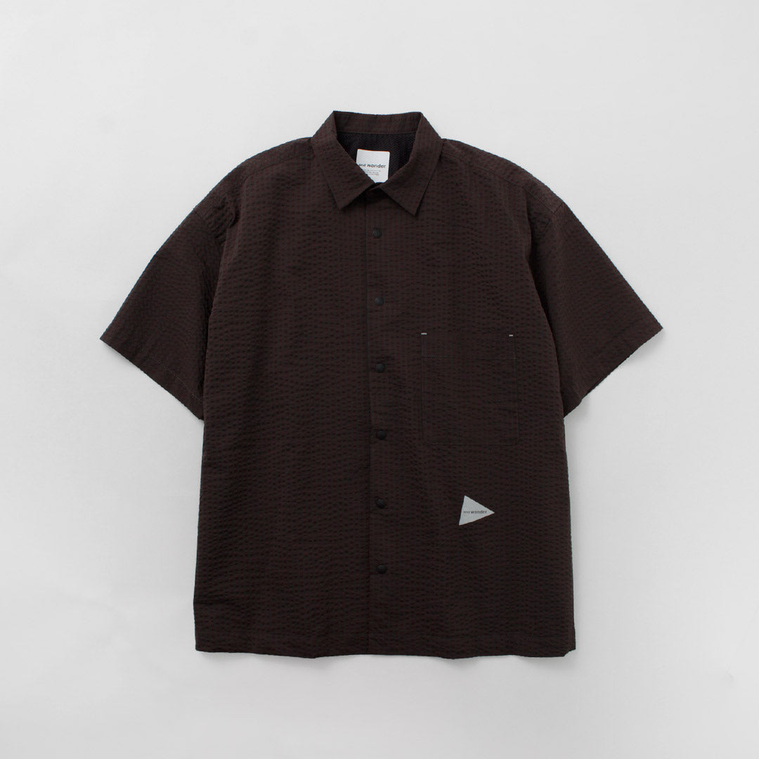 Y vagabundo / seca suave seersucker camisa de manga corta