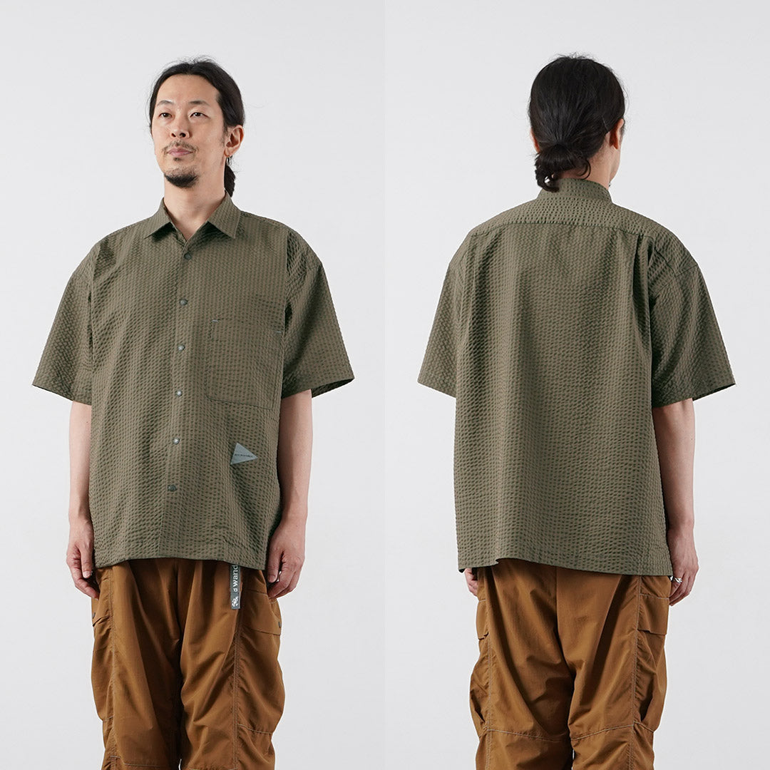 Y vagabundo / seca suave seersucker camisa de manga corta