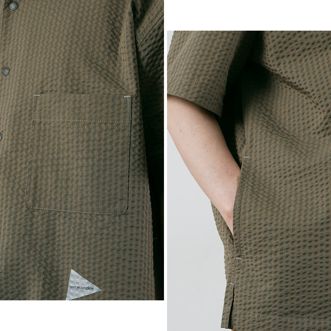 Y vagabundo / seca suave seersucker camisa de manga corta