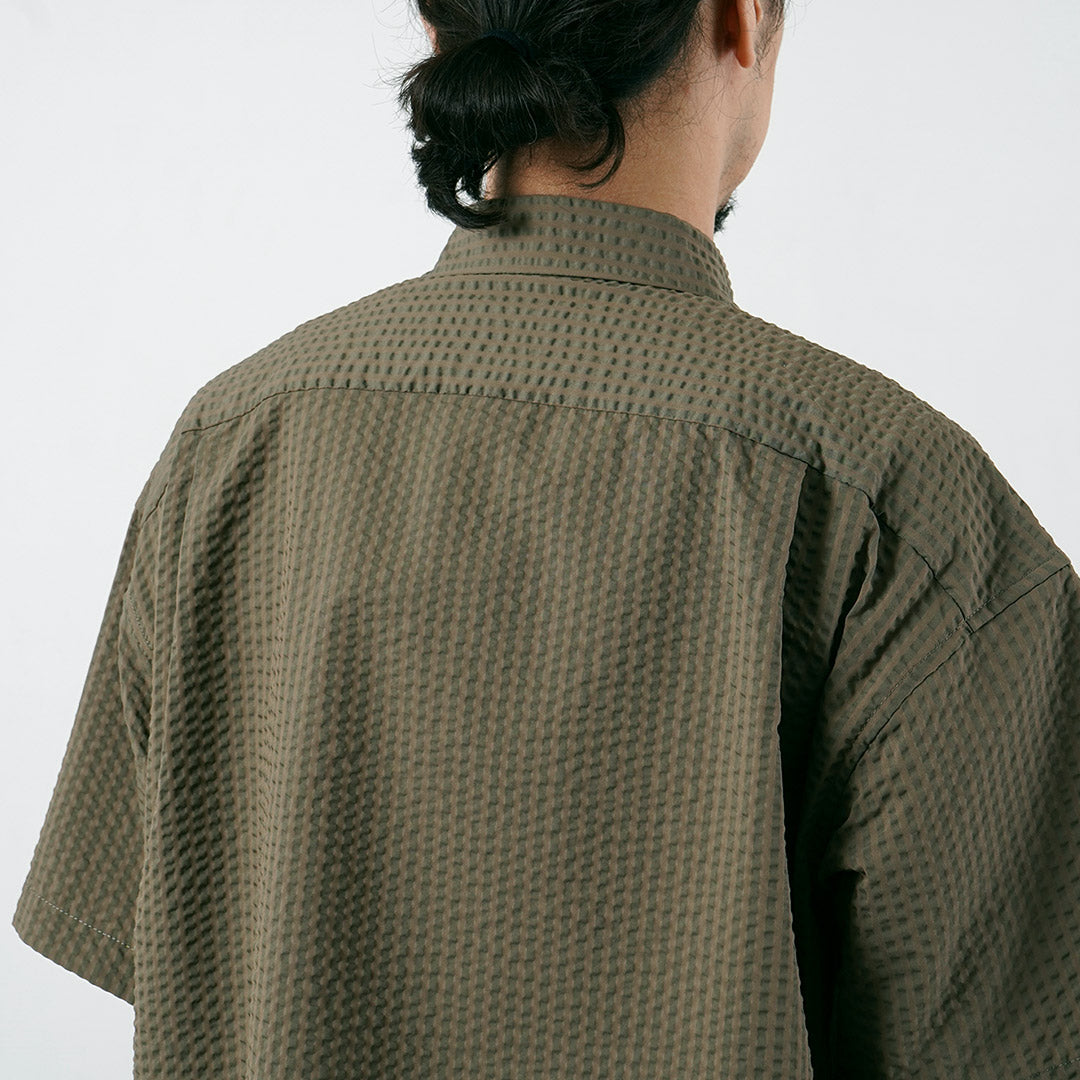 Y vagabundo / seca suave seersucker camisa de manga corta