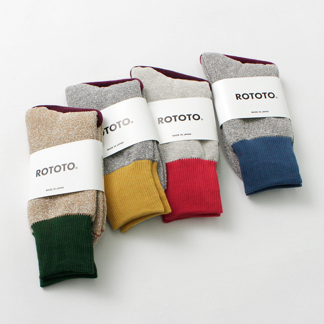 ROTOTO / R1515 Silk and Cotton Double Face Crew Socks